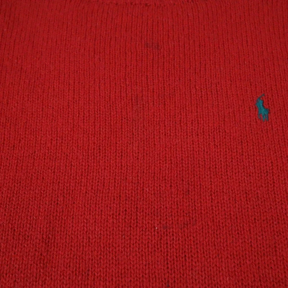 Vintage Polo Ralph Lauren Sweater Mens L‎ Wool Red Pullover Hong Kong Green Pony